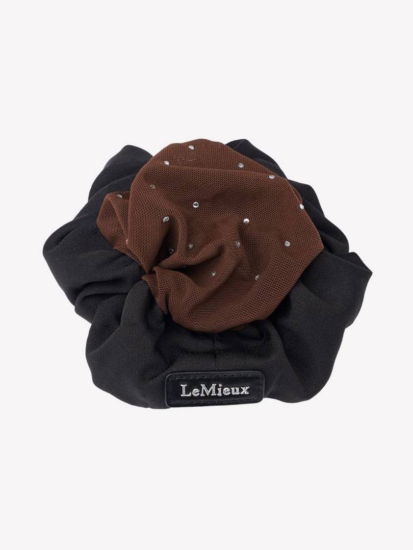 Black/Brown LeMieux Scrunchie With Crystal Hair Net