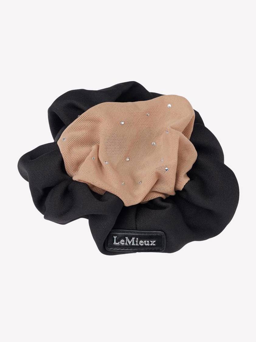 Black/Blonde LeMieux Scrunchie With Crystal Hair Net