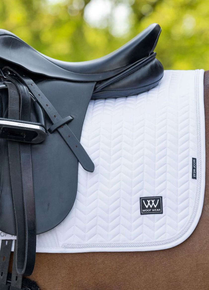 White Woof Wear Herringbone Dressage Saddlecloth