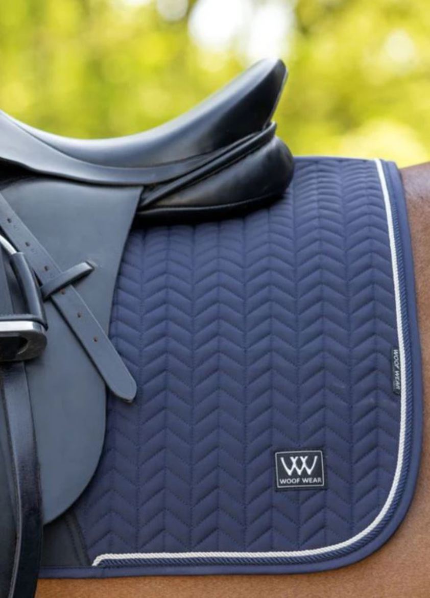 Navy Woof Wear Herringbone Dressage Saddlecloth