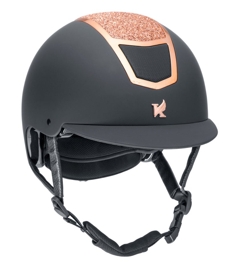 Black/Rose Gold Karben Valentina Small Riding Hat