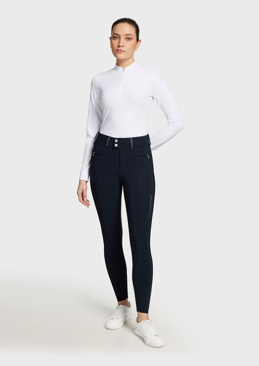 Navy Samshield Claranova Knee Grip Breeches