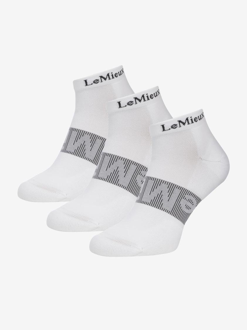 White LeMieux Trainer Sock 3 Pack