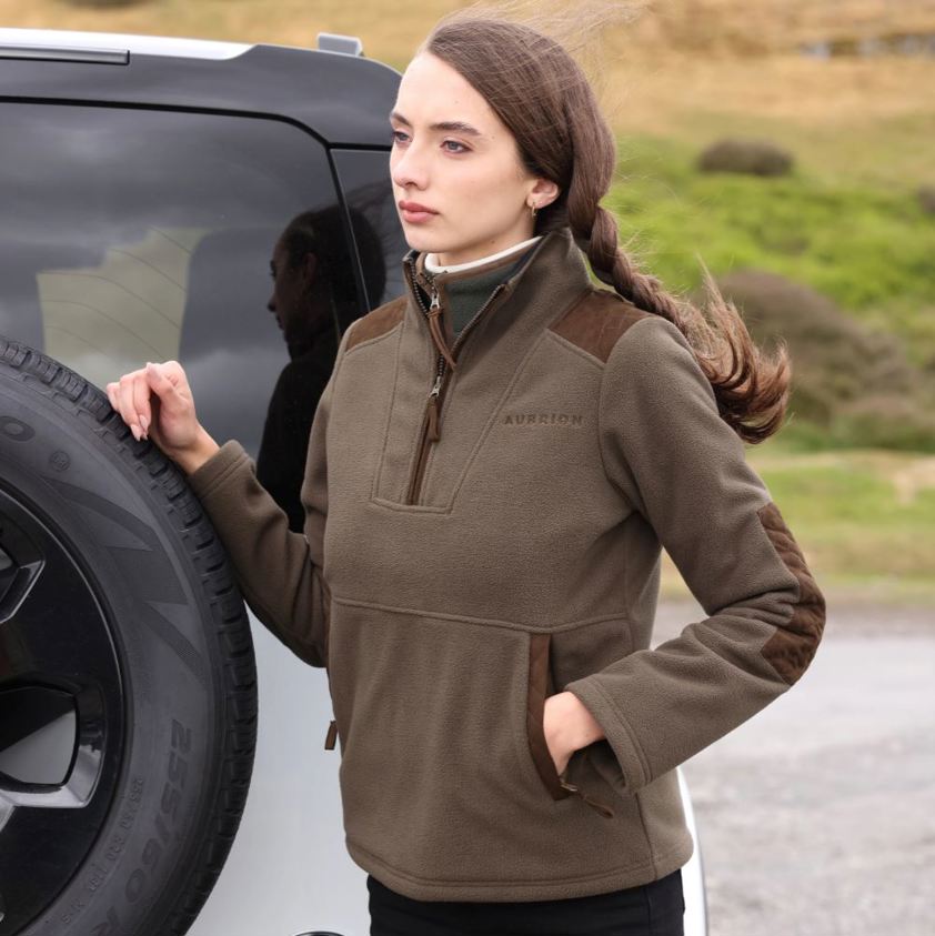 Dark Olive Aubrion Heritage Quarter Zip Fleece - Unisex