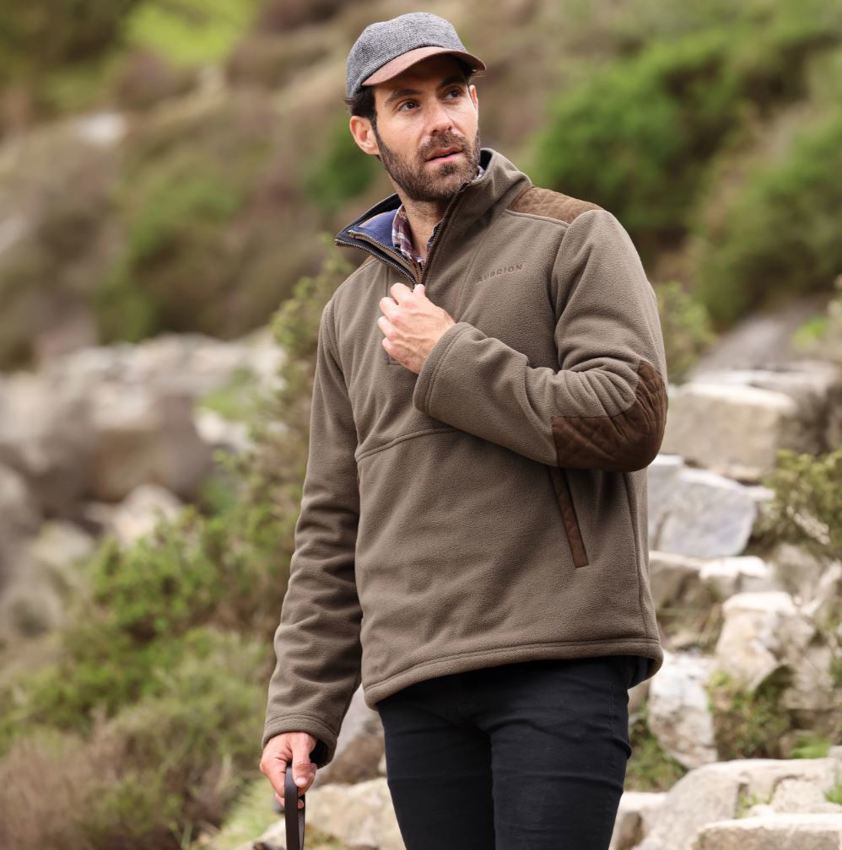 Dark Olive Aubrion Heritage Quarter Zip Fleece - Unisex