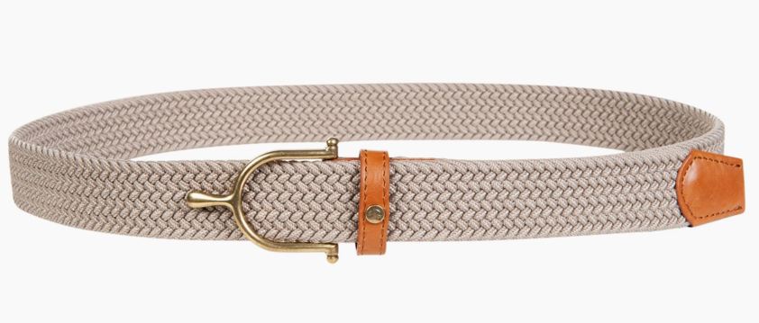 Beige/Brass HKM Ann Elastic Belt