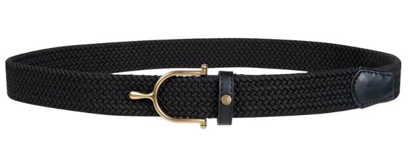 Black/Brass HKM Ann Elastic Belt