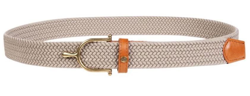 Beige/Brass HKM Ann Elastic Belt