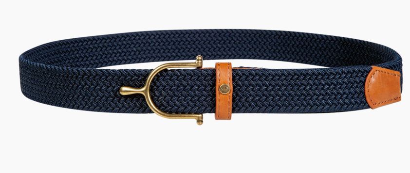 Navy/Brass HKM Ann Elastic Belt
