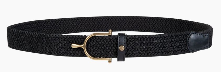 Black/Brass HKM Ann Elastic Belt