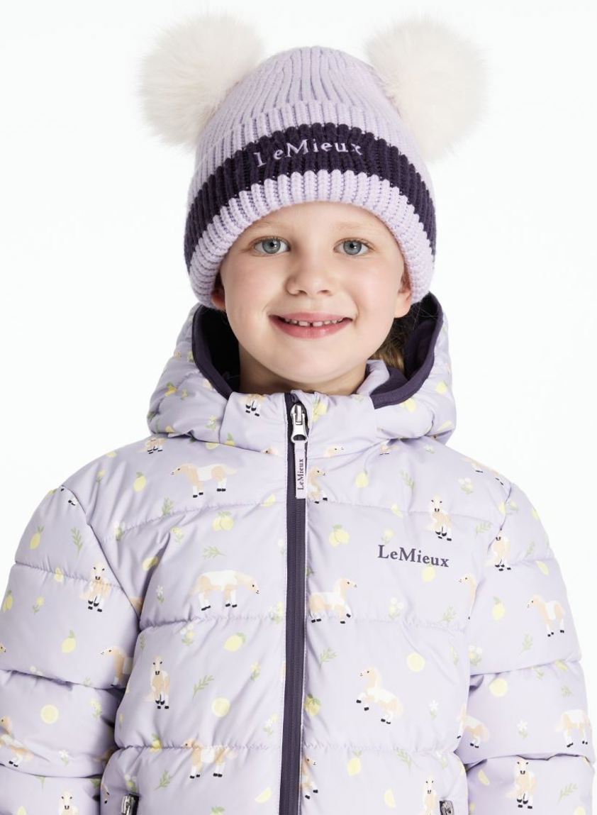 Lilac LeMieux Mini Double Pom Pom Beanie