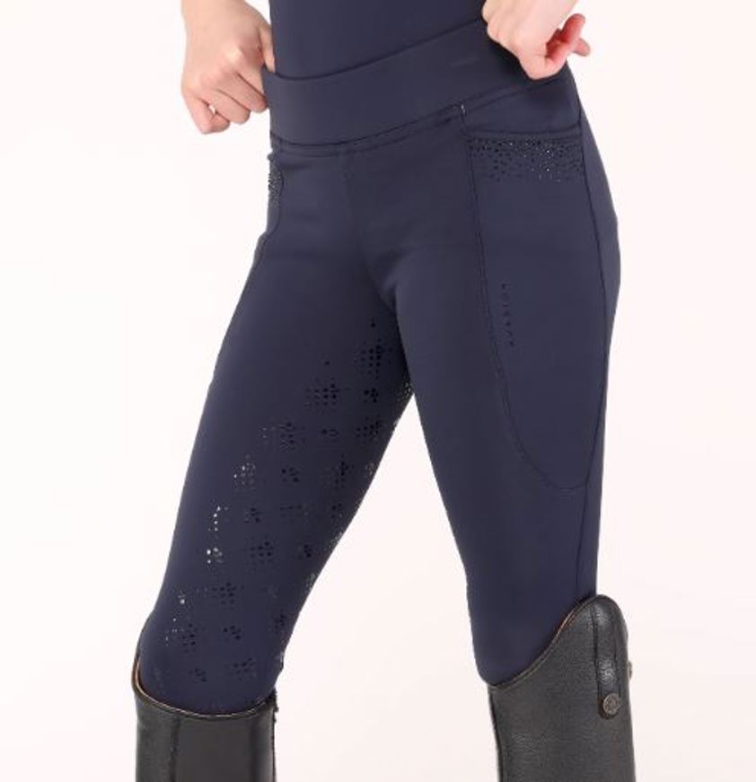 Navy Aubrion Optima GX Riding Tights - Young Rider