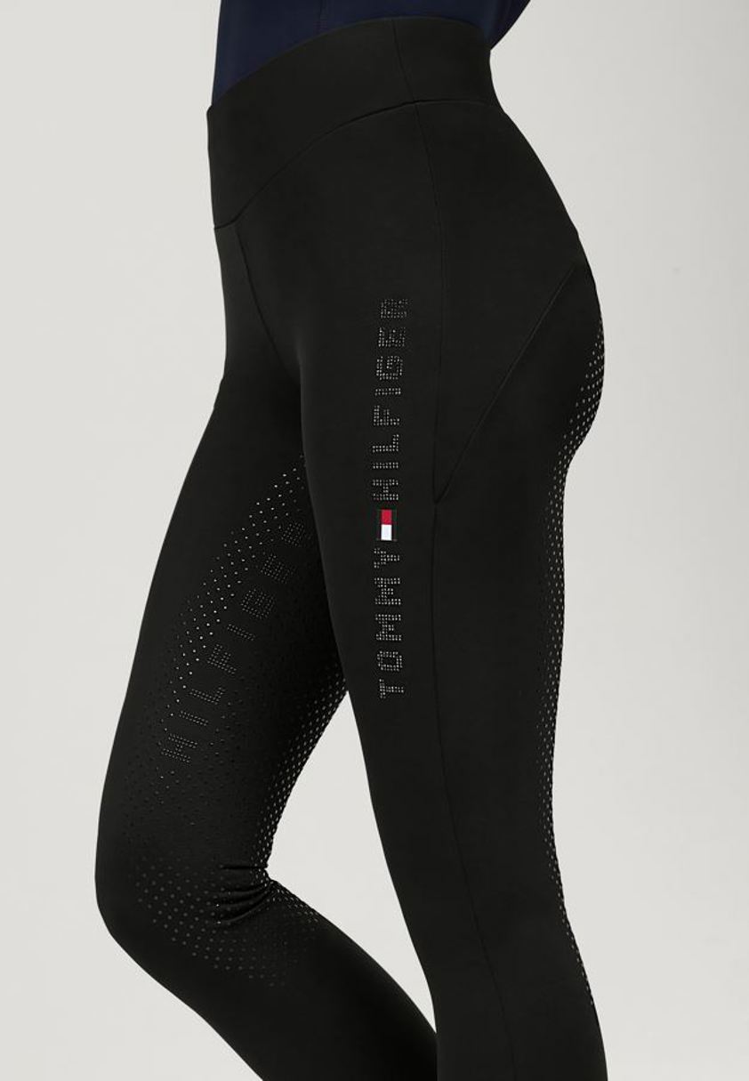 Black Tommy Elmira All-Year Rhinestone Full Grip Leggings