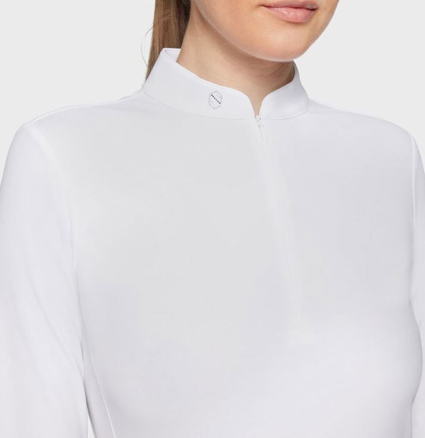 White Samshield Louisella Long Sleeve Show Shirt