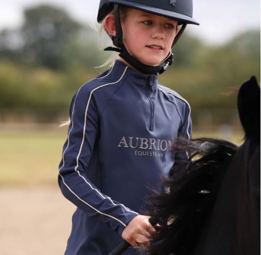 Midnight Aubrion Equestrian Long Sleeve Base Layer -Young Rider