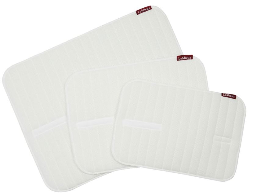 White LeMieux Memory Foam Bandage Pads