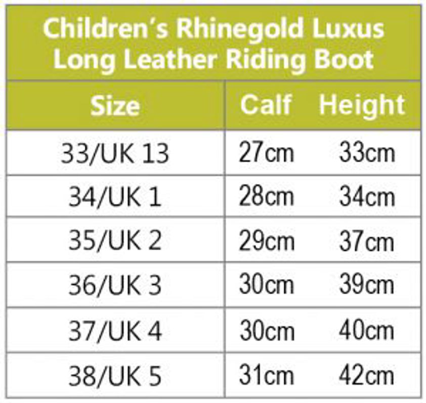 Rhinegold Luxus Kids Long Leather Boot