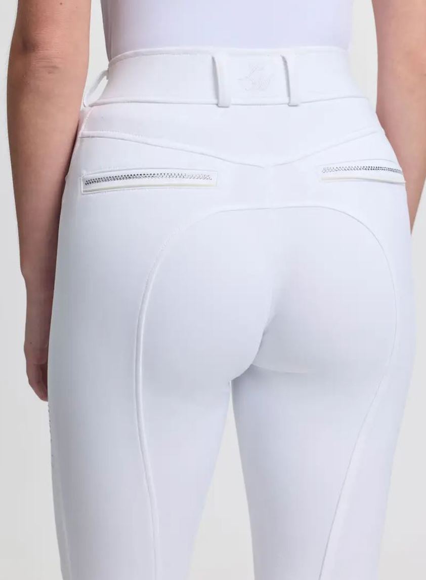 White LeMieux Brilliance Knee Grip Breeches