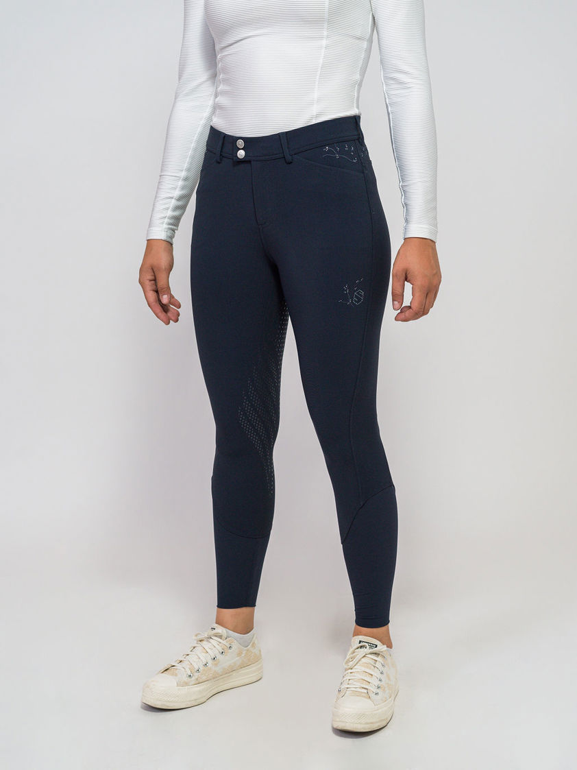 Navy Samshield Jully Crystal Leaf Breeches