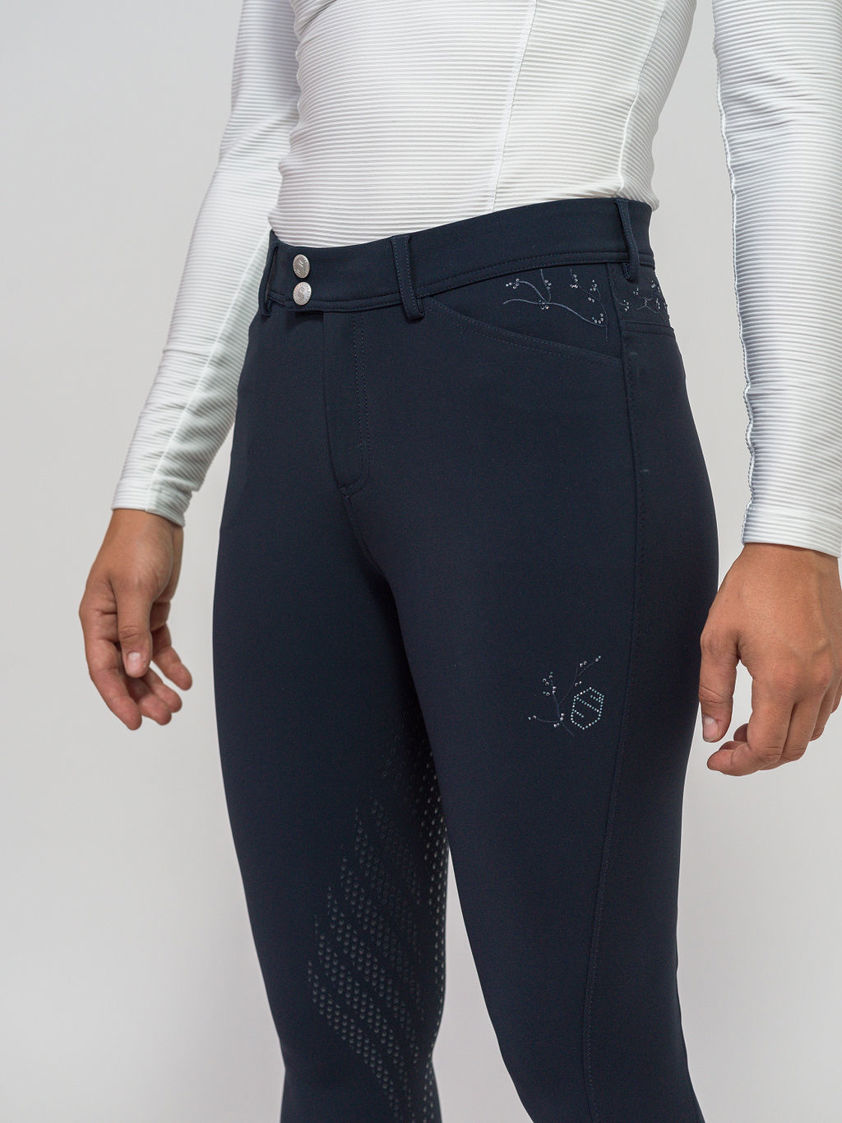 Navy Samshield Jully Crystal Leaf Breeches