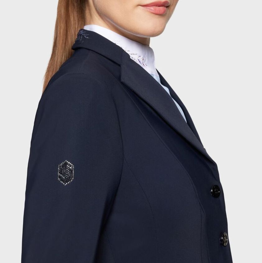 Navy Samshield Victory Flower Crystal Show Jacket