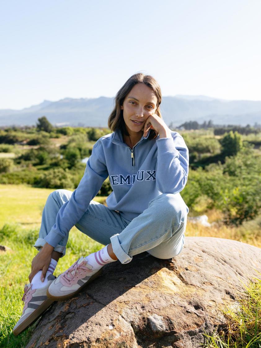 Powder Blue LeMieux Kelsie Quarter Neck Sweat