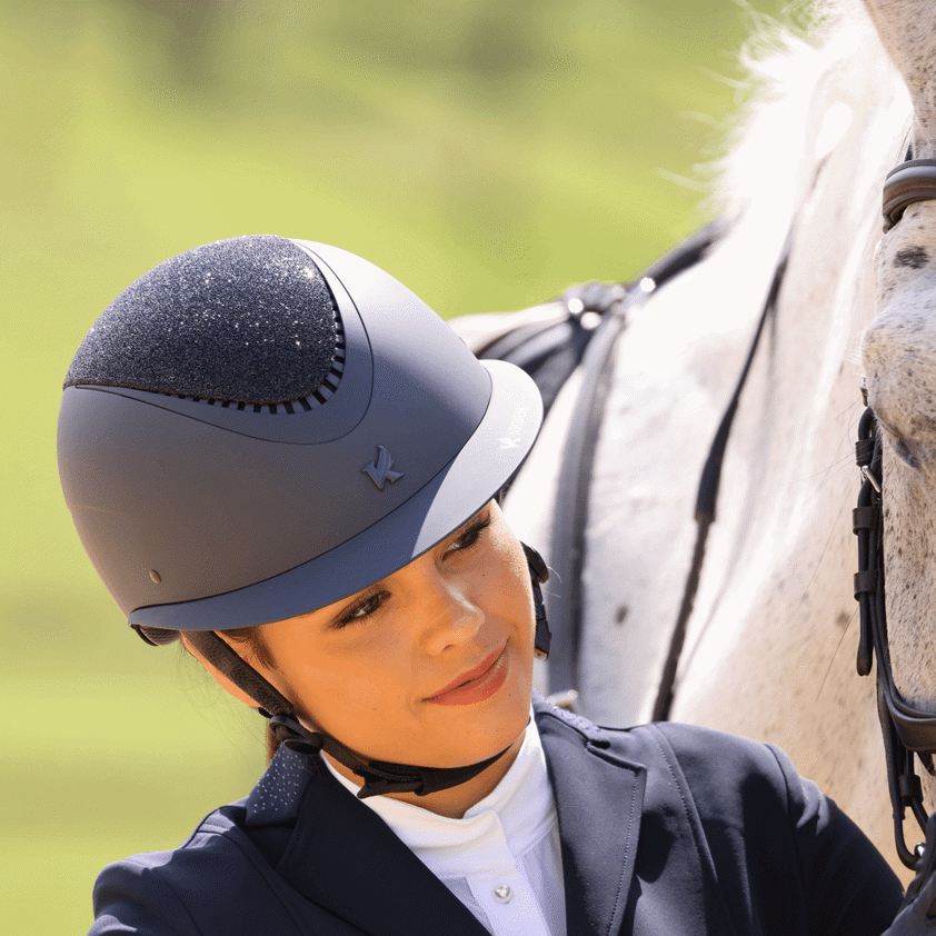 Navy Ellipse Lia Wide Peak Hat