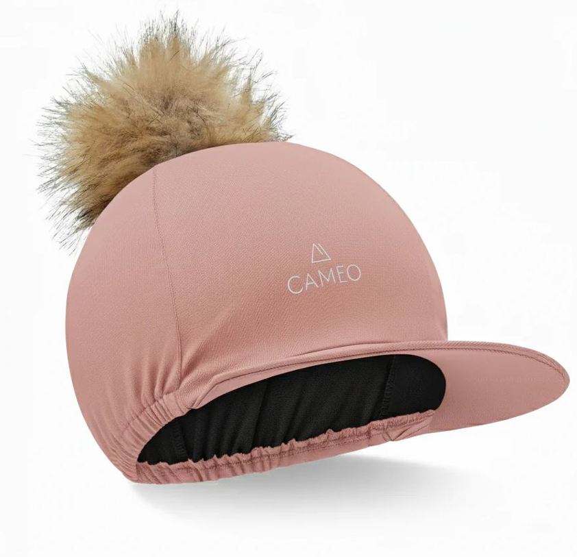 Dusky Pink Cameo Removable Pom Pom Hat Silk