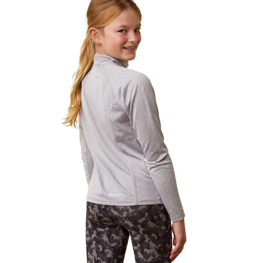 Silver Sconce Dot Ariat Youth Sunstopper 1/4 Zip Baselayer