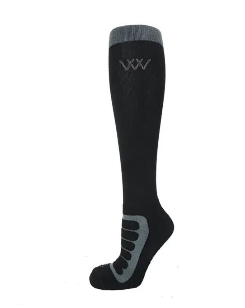 Black/Silver Woof Wear Long Bamboo Tech Sock