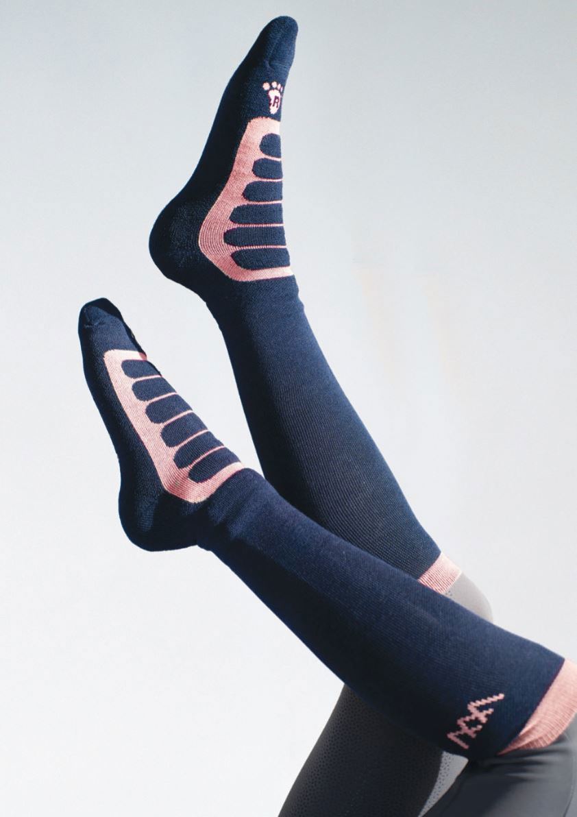 Navy/Rose Woof Wear Long Bamboo Tech Sock