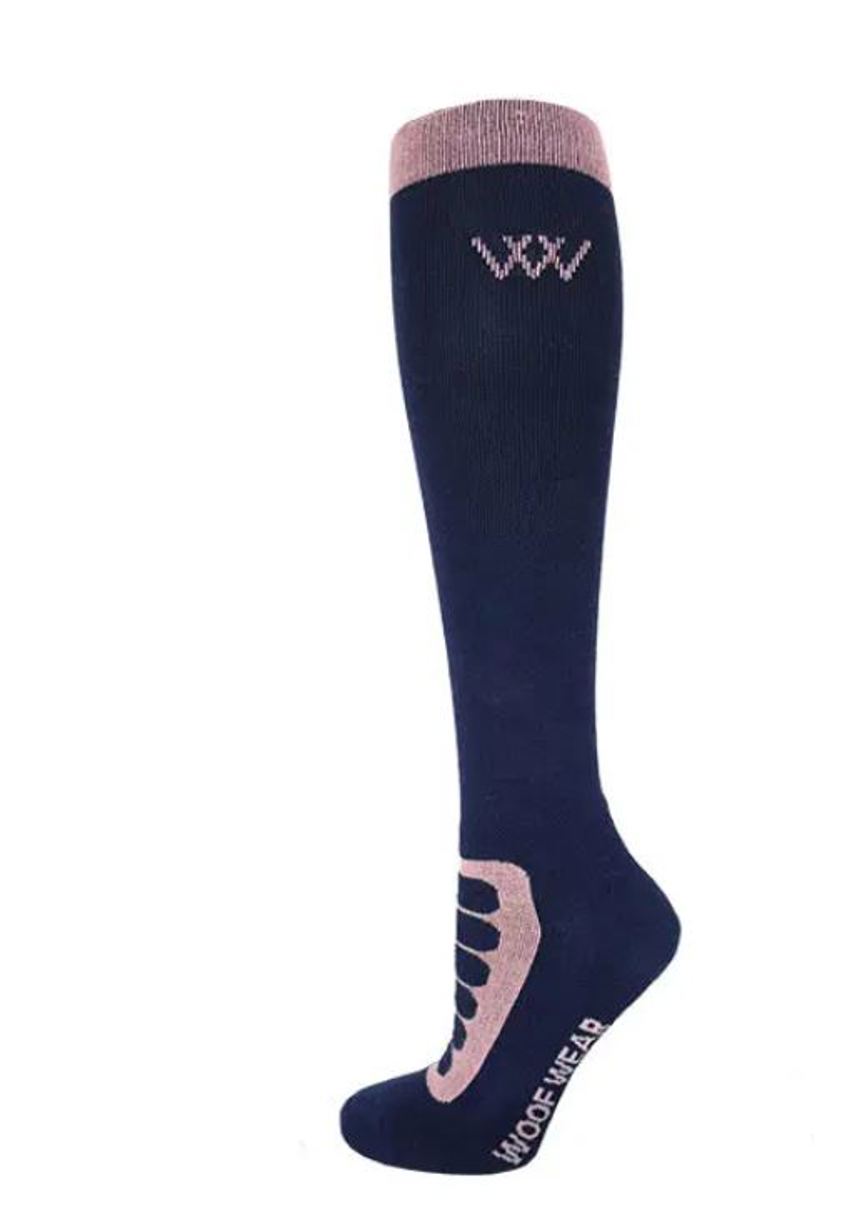 Navy/Rose Woof Wear Long Bamboo Tech Sock