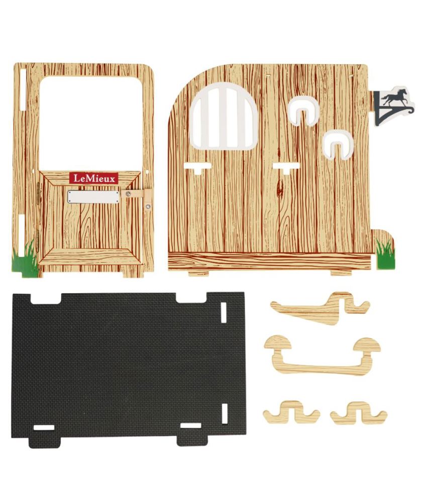 Wood Colour LeMieux Toy Pony Wooden Stable Set
