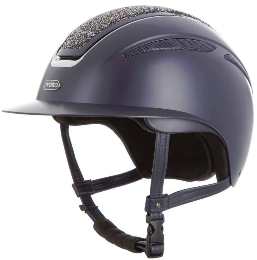 Navy/Navy Crystal Evoke Callisto MIPS Wide Peak Riding Hat