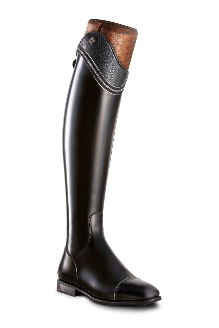 Wrat Black/Swarovski Crystal Fine Rocks Chrome Crystal DeNiro S2601 Riding Boots with Lisa BG Top