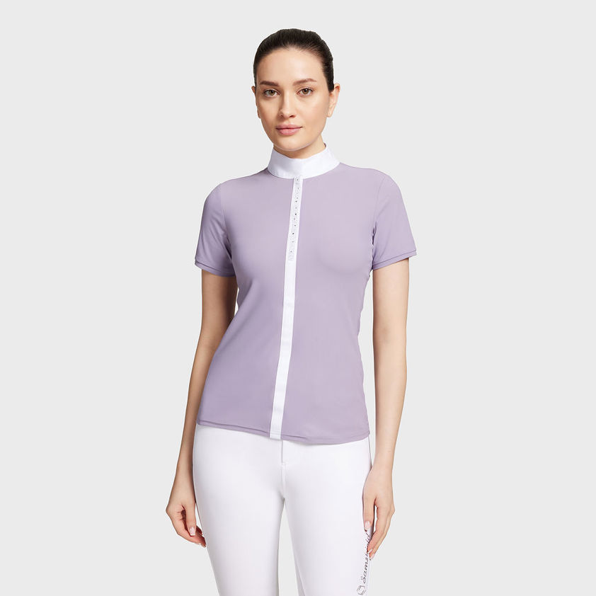 Lavender Samshield Julia Intarsia Short Sleeve Show Shirt