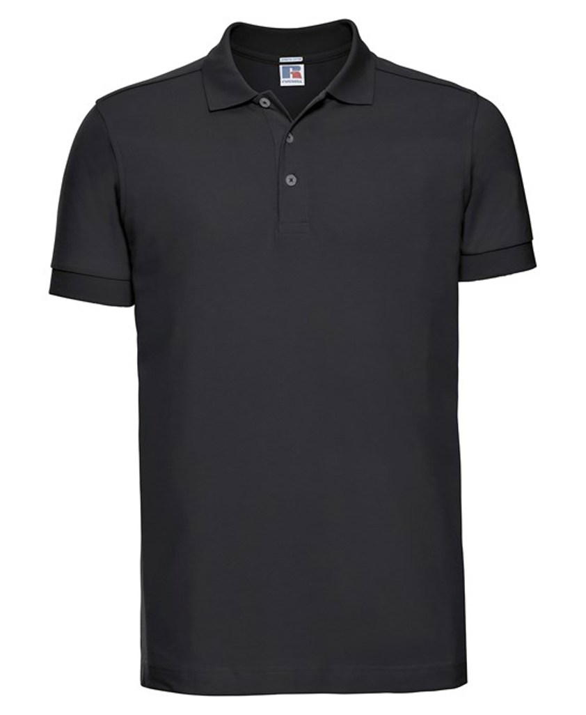 Black Russell Mens Stretch Polo