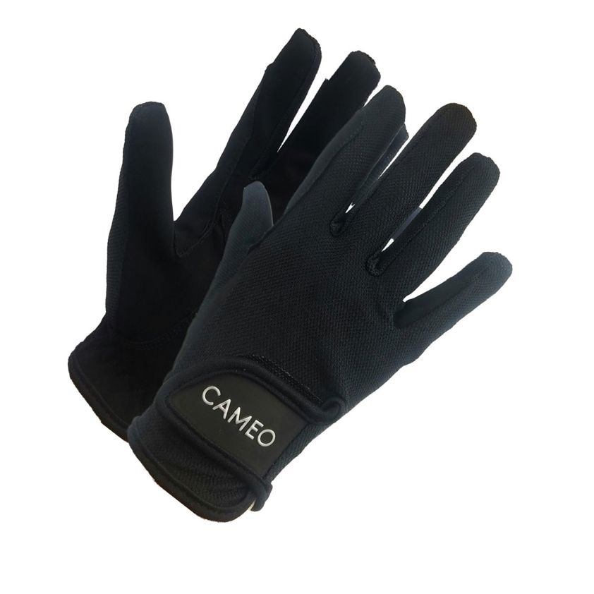 Black Cameo Performance Riding Gloves