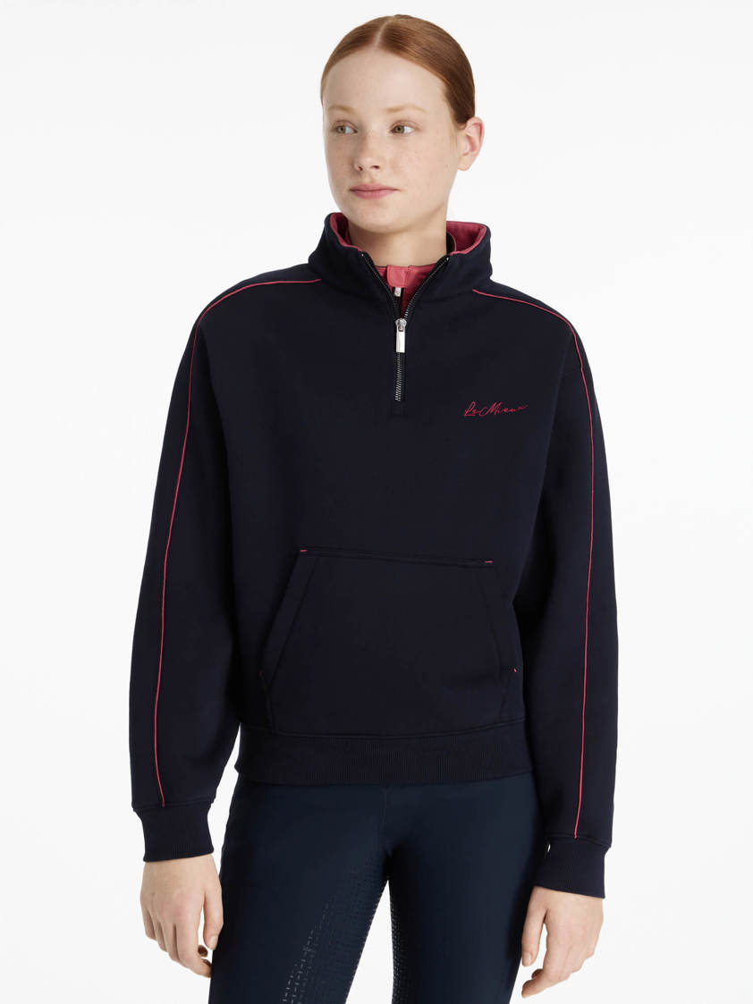 Navy/Cranberry LeMieux Young Rider Kate Quarter Zip Sweatshirt