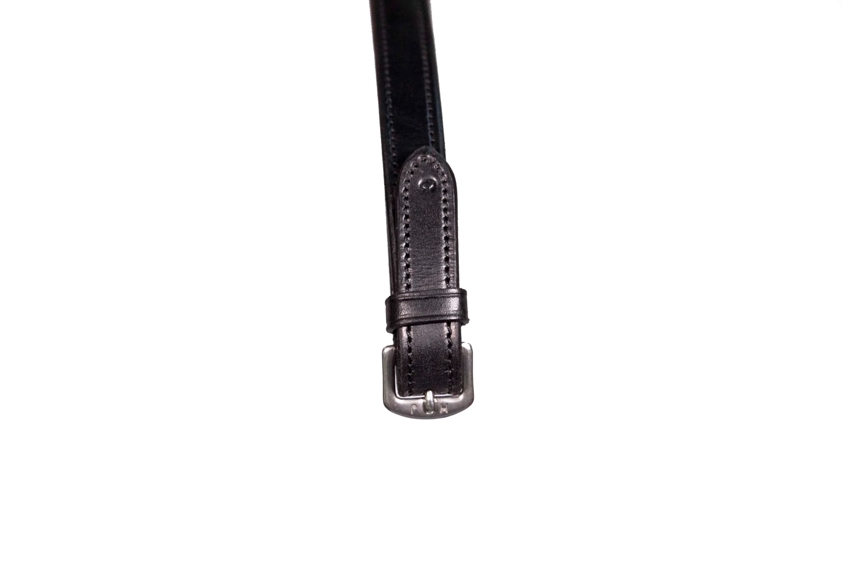 Black Henry James Bio Grip Rubber Reins with Stoppers