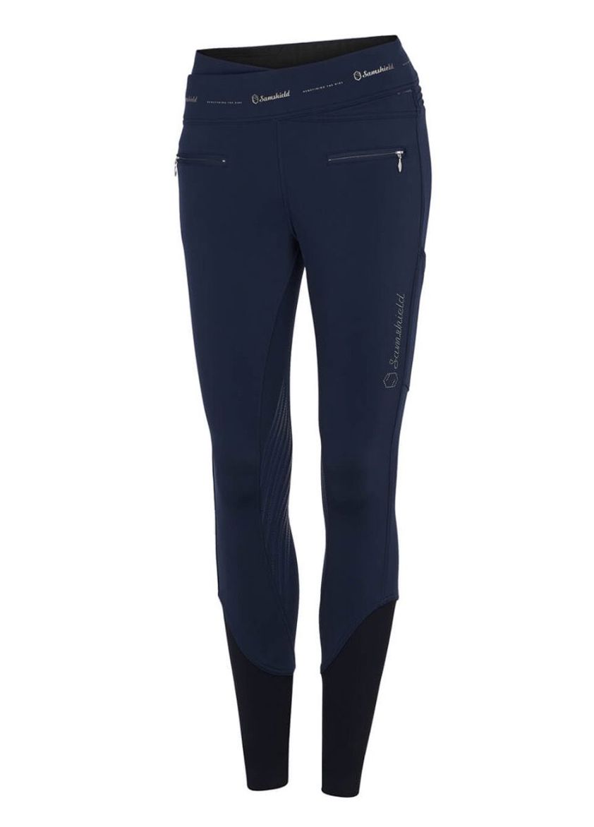 Navy Samshield Alpha Knee Grip Pull On Breeches