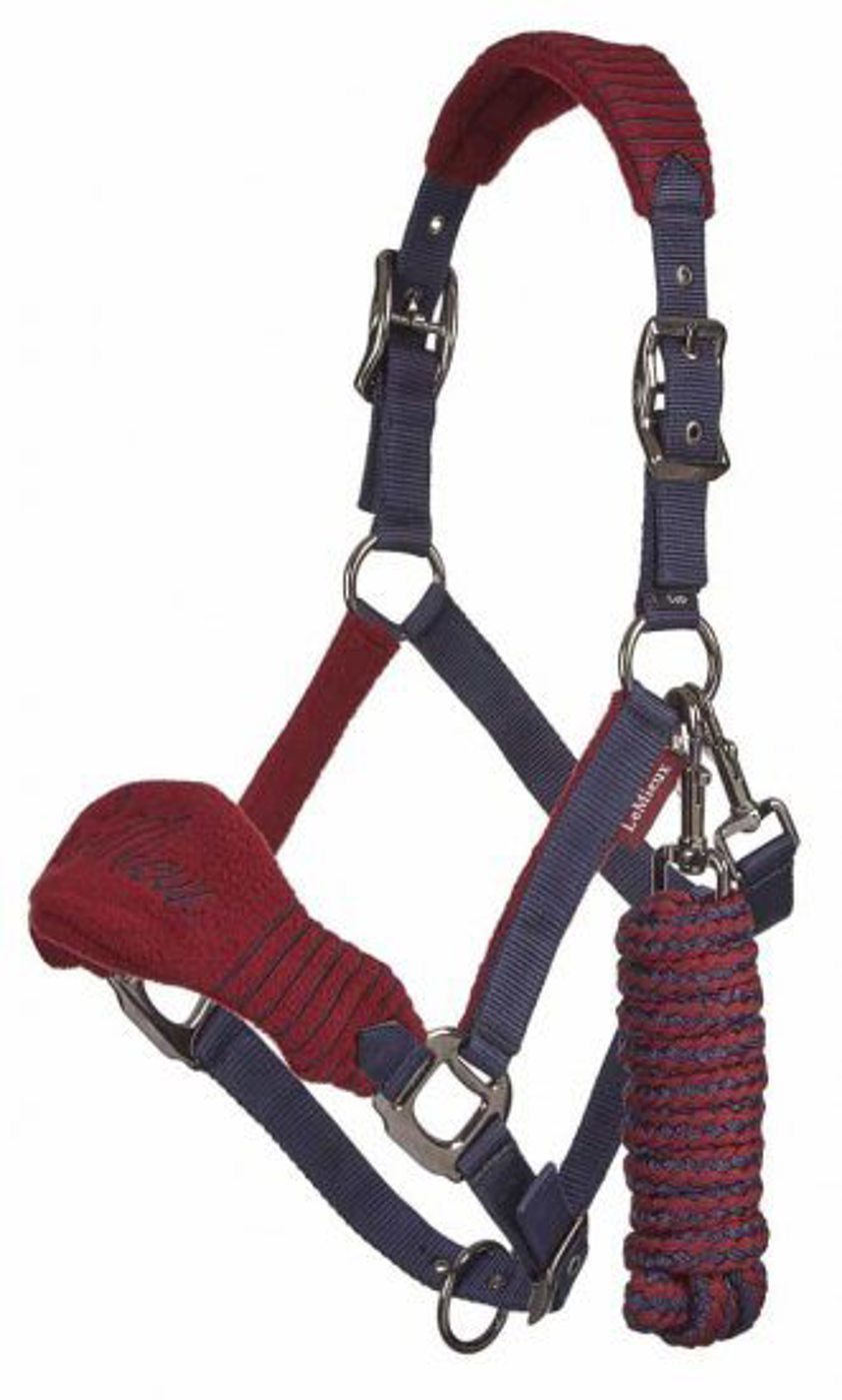 Burgundy/Navy LeMieux Vogue Headcollar&Lead Rope