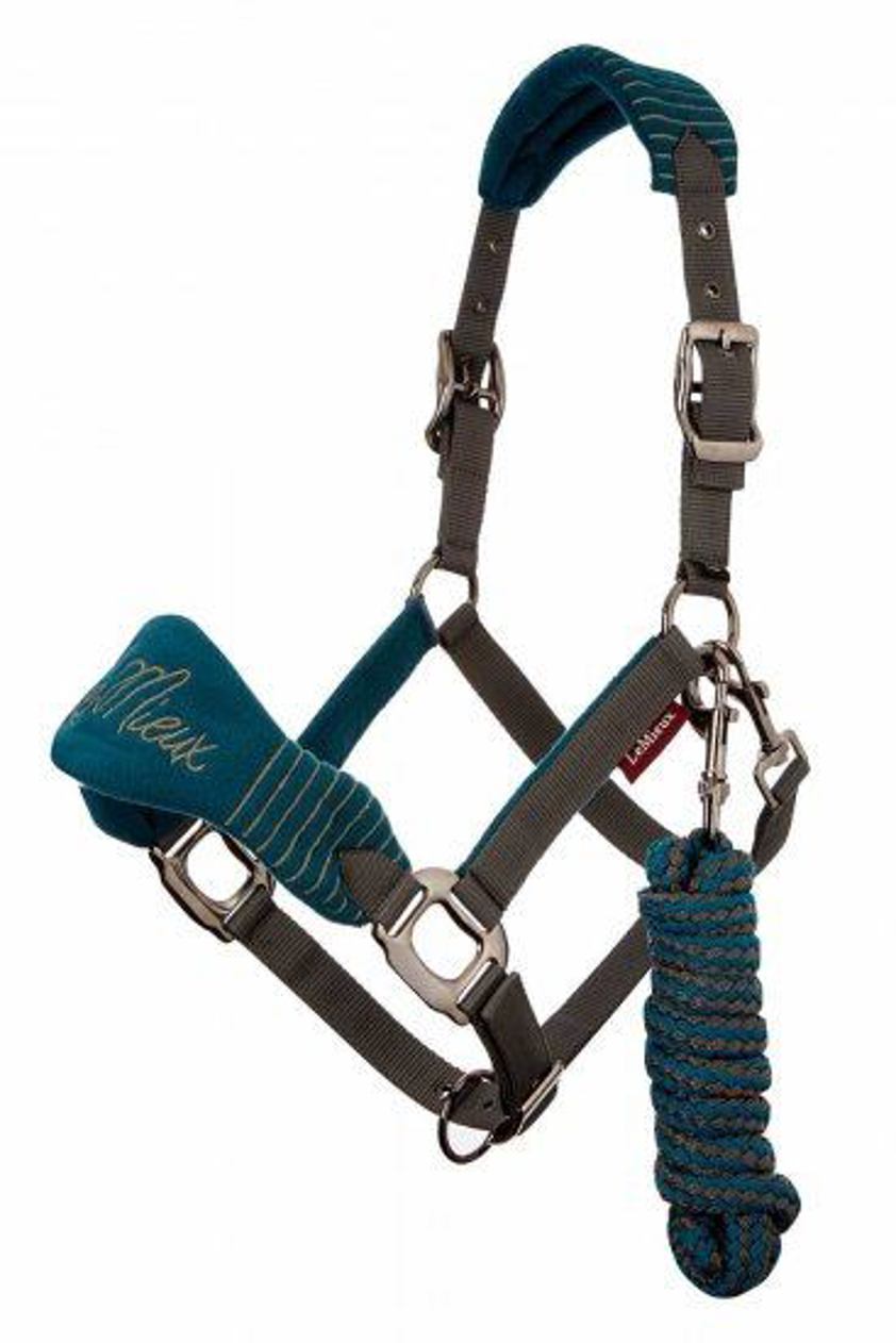 Peacock/Grey LeMieux Vogue Headcollar&Lead Rope