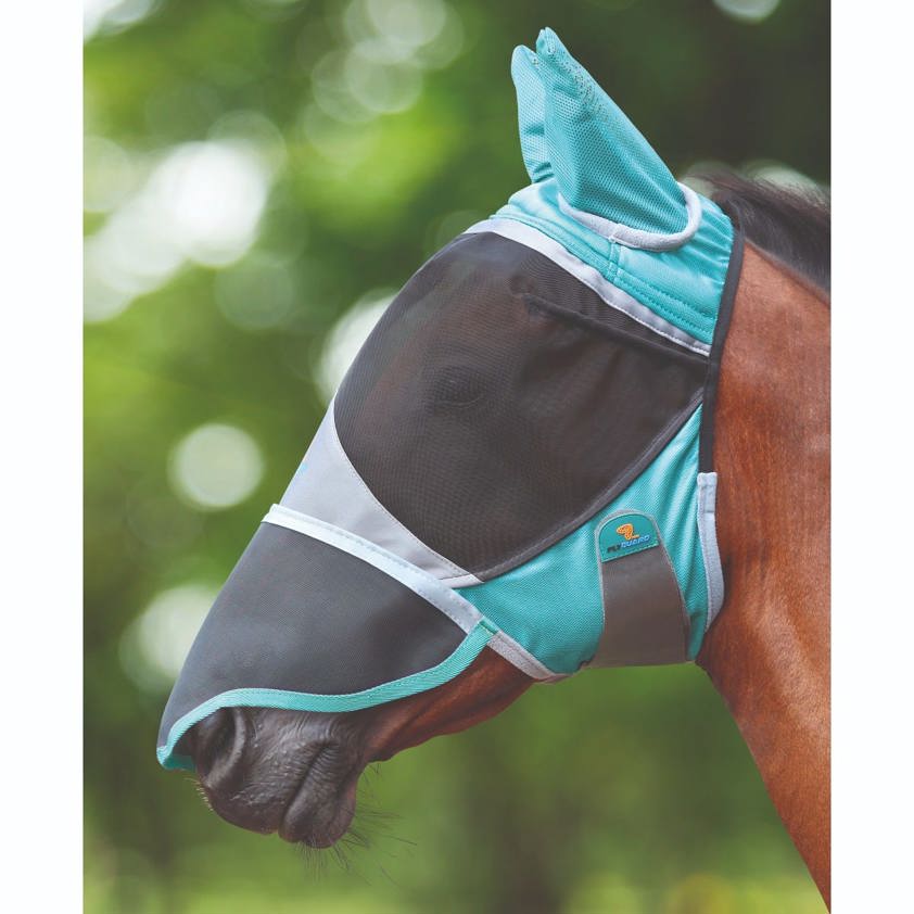 Green Deluxe Fly Mask With Ears & Nose