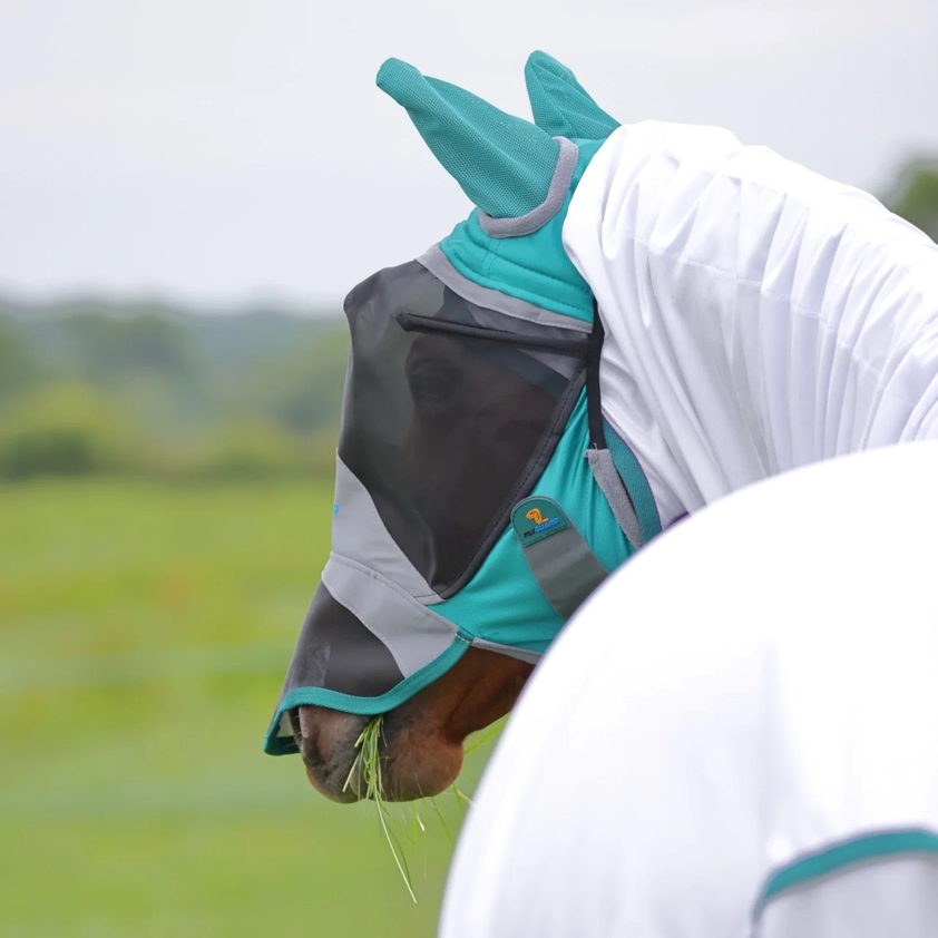 Green Deluxe Fly Mask With Ears & Nose