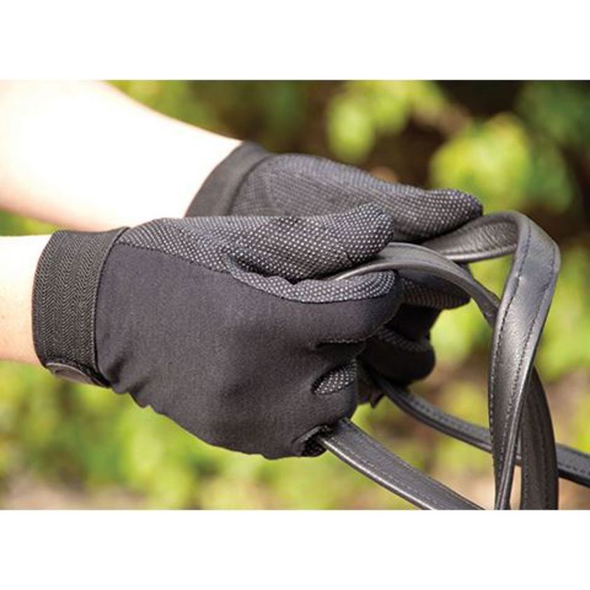 Black Rhinegold Cotton Pimple Gloves