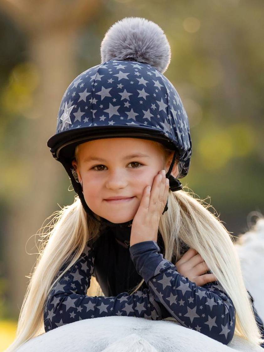 Indigo Reflective Mini LeMieux Pom Pom Hat Cover