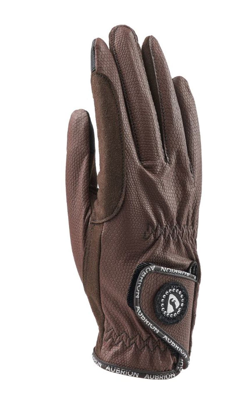 Brown Aubrion Aachen Riding Gloves - Child