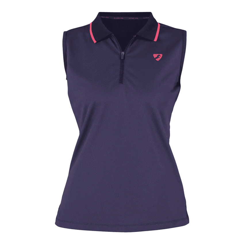 Navy Aubrion Poise Sleeveless Tech Polo