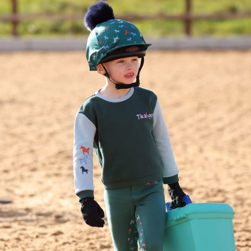 Green Horse Print Tikaboo Hat Cover